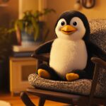 Så inreder du barnrummet med lekfulla detaljer A plush penguin riding on a rocking chair cozy home interior